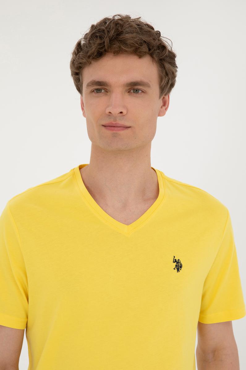Erkek Sarı Basic Tişört