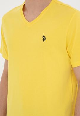 Erkek Sarı Basic Tişört - 50279617140