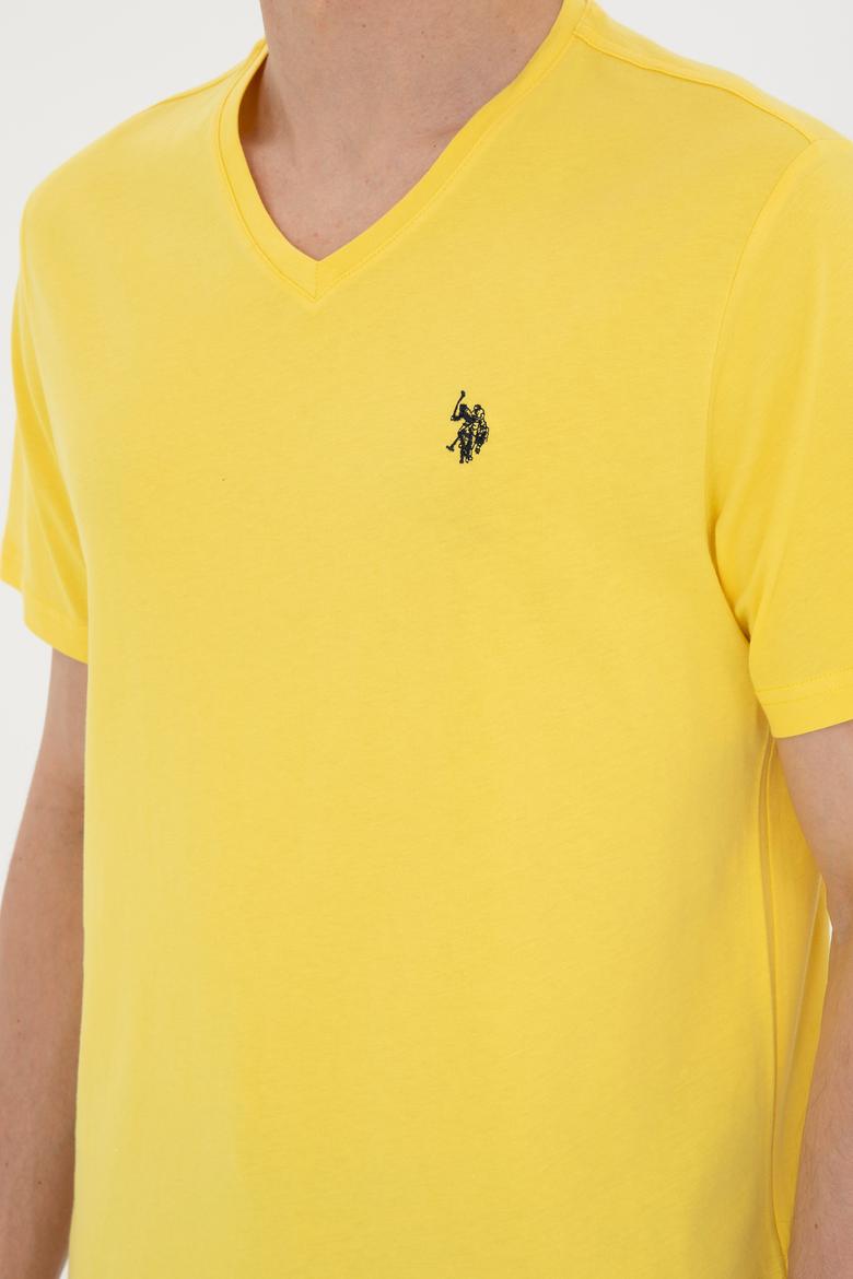 Erkek Sarı Basic Tişört - 50279617140