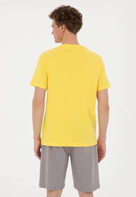 Erkek Sarı Basic Tişört - 50279617140