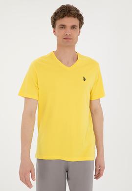 Erkek Sarı Basic Tişört - 50279617140