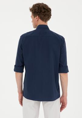 Erkek Lacivert Uzun Kollu Basic Gömlek - 50282588031