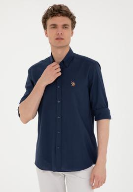 Erkek Lacivert Uzun Kollu Basic Gömlek - 50282588031