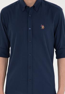 Erkek Lacivert Uzun Kollu Basic Gömlek - 50282588031