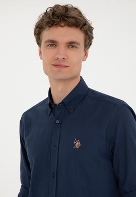 Erkek Lacivert Uzun Kollu Basic Gömlek - 50282588031