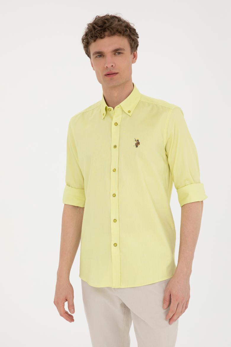 Erkek Fıstık Yeşili Uzun Kollu Basic Gömlek - 50282610166