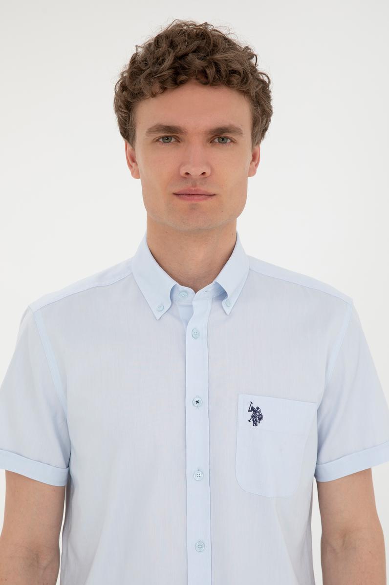 Erkek Açık Mavi Kısa Kollu Gömlek