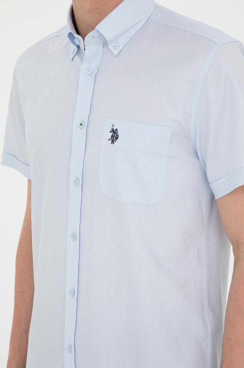 Erkek Açık Mavi Kısa Kollu Gömlek