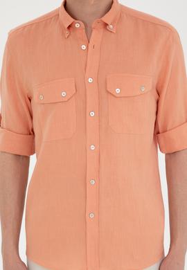 Erkek Somon Uzun Kollu Gömlek - 50283803025