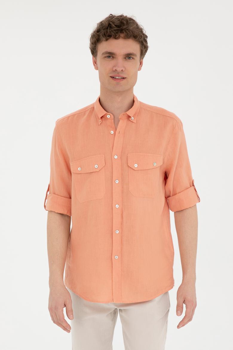 Erkek Somon Uzun Kollu Gömlek