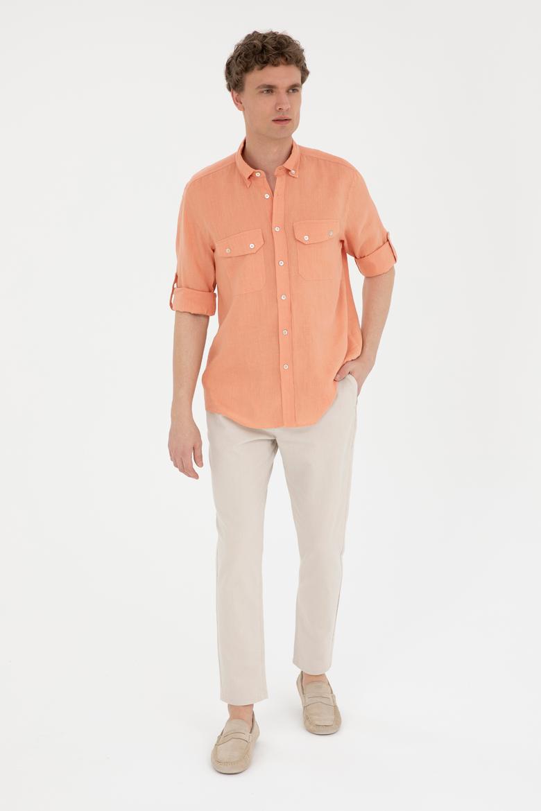 Erkek Somon Uzun Kollu Gömlek - 50283803025