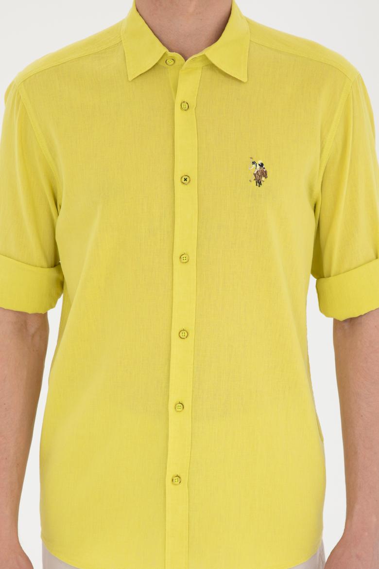 Erkek Fıstık Yeşili Uzun Kollu Basic Gömlek - 50284297130