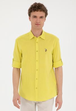 Erkek Fıstık Yeşili Uzun Kollu Basic Gömlek - 50284297130