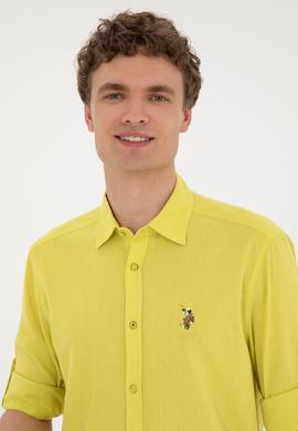 Erkek Fıstık Yeşili Uzun Kollu Basic Gömlek - 50284297130