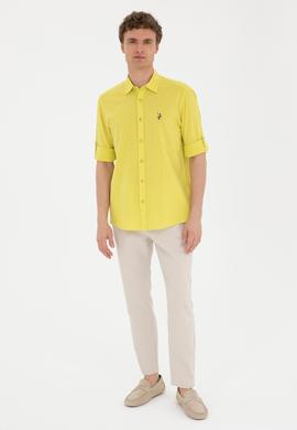 Erkek Fıstık Yeşili Uzun Kollu Basic Gömlek - 50284297130