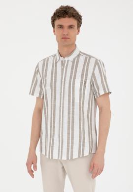 Erkek Haki Kısa Kollu Gömlek - 50288297007