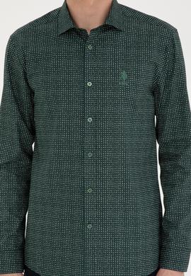 Erkek Yeşil Uzun Kollu Gömlek - 50272369016