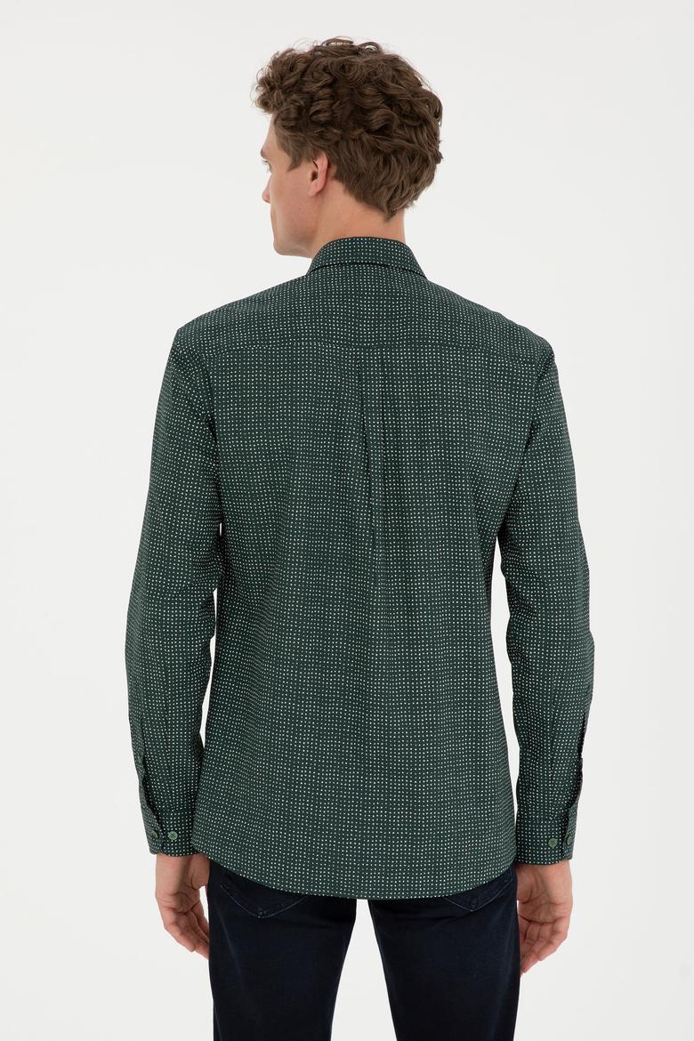 Erkek Yeşil Uzun Kollu Gömlek - 50272369016