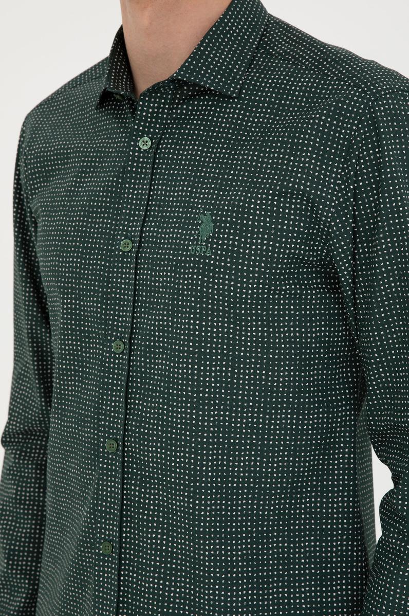 Erkek Yeşil Uzun Kollu Gömlek