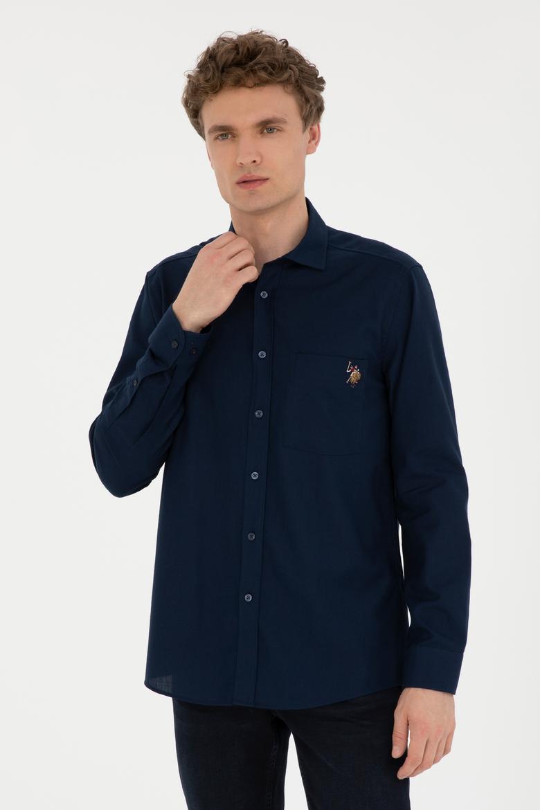 Erkek Lacivert Uzun Kollu Gömlek