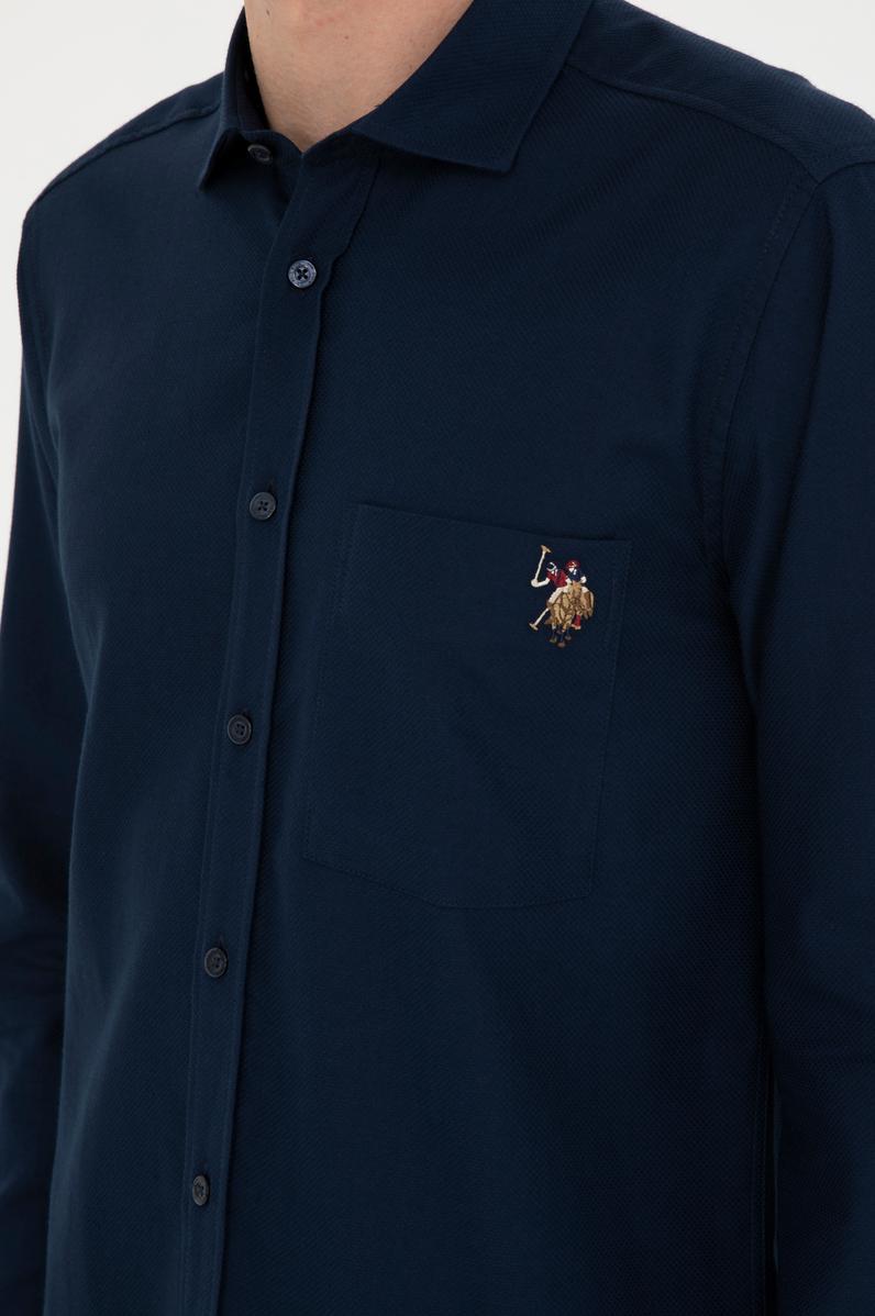 Erkek Lacivert Uzun Kollu Gömlek