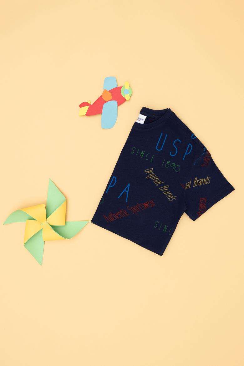 Erkek Çocuk Lacivert Bisiklet Yaka Tişört - 50288061018