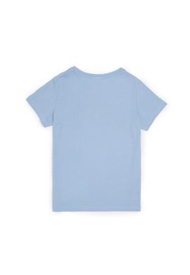 Kız Çocuk Açık Mavi Bisiklet Yaka Basic Tişört - 50283360112