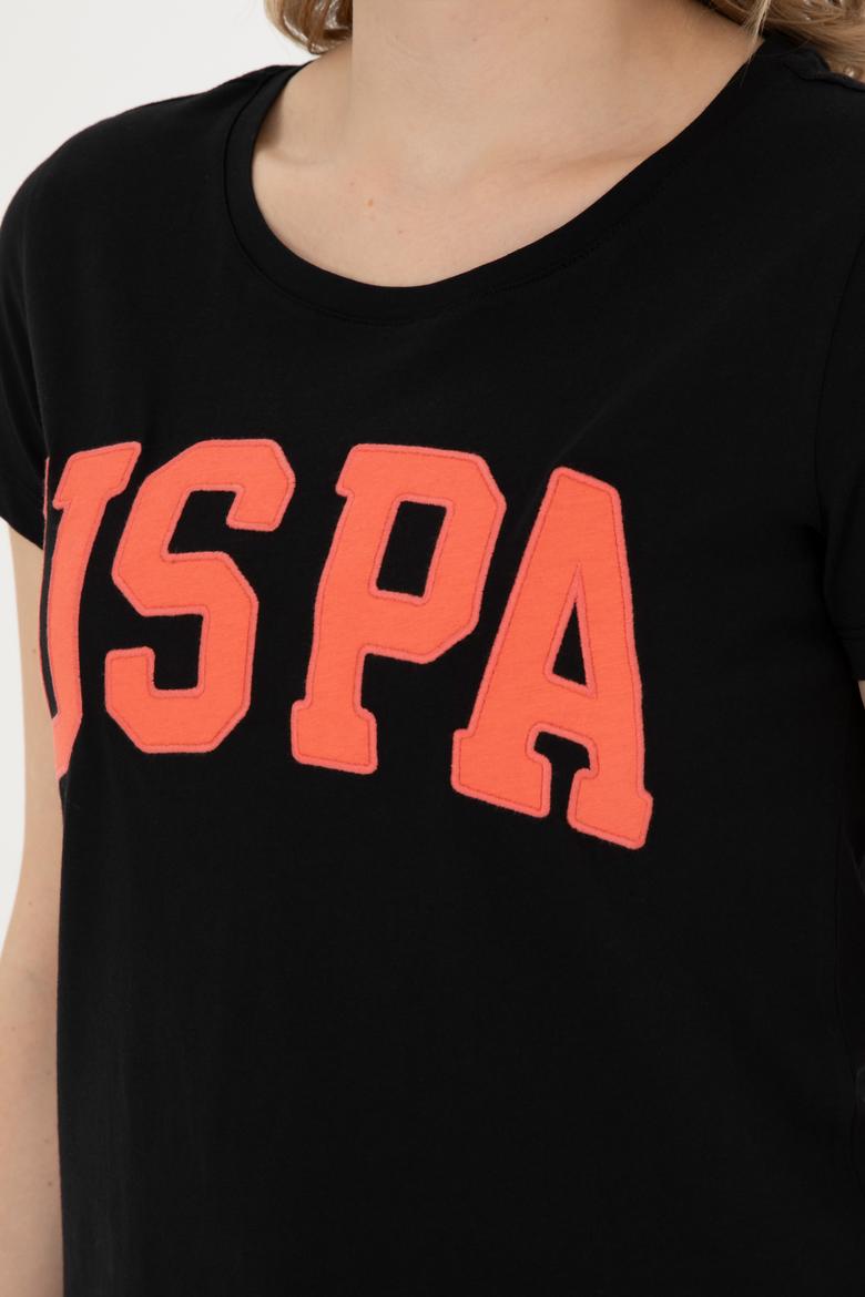 Kadın Siyah Bisiklet Yaka Basic Tişört - 50280036054