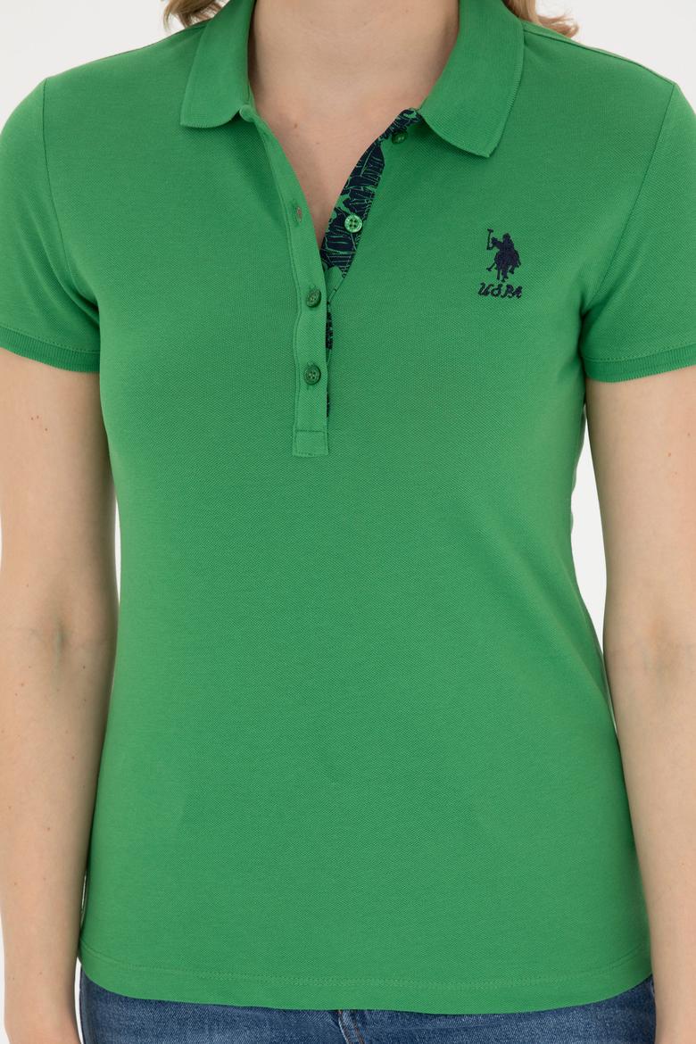 Kadın Yeşil Basic Polo Yaka Tişört - 50280060084
