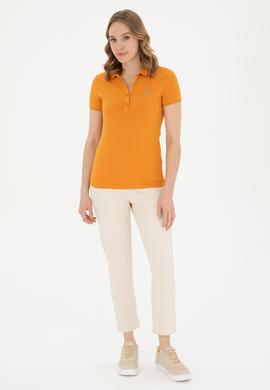 Kadın Kiremit Basic Polo Yaka Tişört - 50280060116