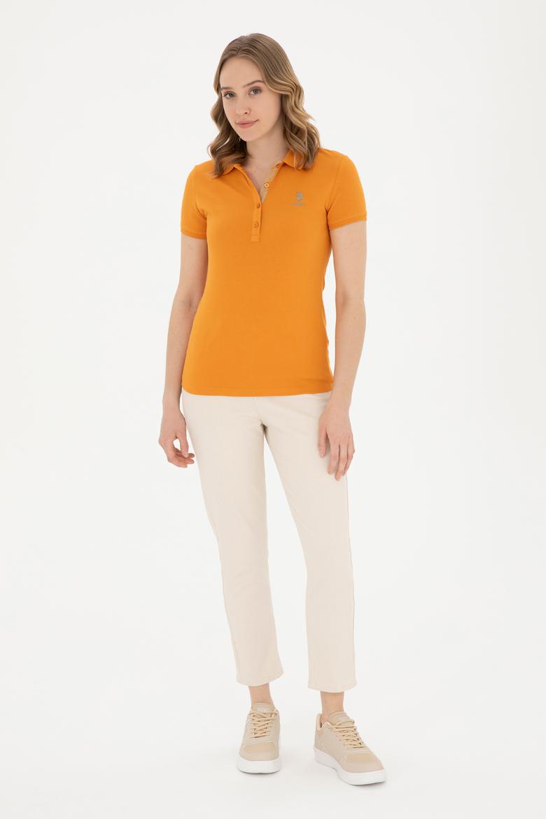 Kadın Kiremit Basic Polo Yaka Tişört - 50280060116