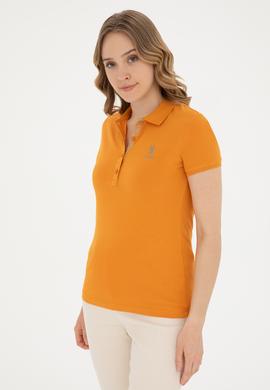 Kadın Kiremit Basic Polo Yaka Tişört - 50280060116