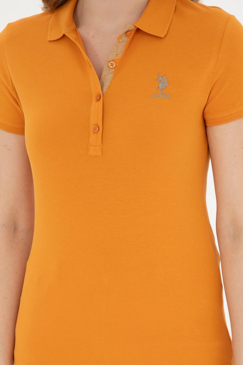 Kadın Kiremit Basic Polo Yaka Tişört - 50280060116