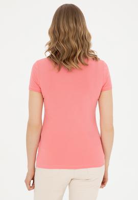 Kadın Neon Pembe Basic Polo Yaka Tişört - 50280060180