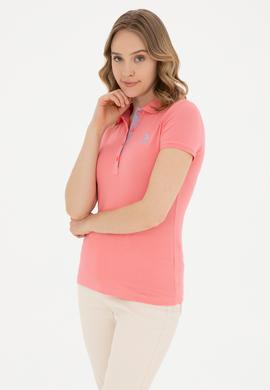 Kadın Neon Pembe Basic Polo Yaka Tişört - 50280060180