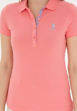 Kadın Neon Pembe Basic Polo Yaka Tişört - 50280060180