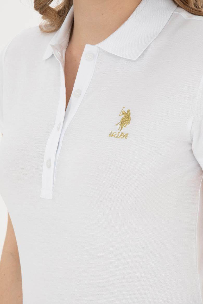 Kadın Beyaz Basic Polo Yaka Tişört - 50280065004