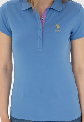 Kadın Koyu Mavi Basic Polo Yaka Tişört - 50280065146