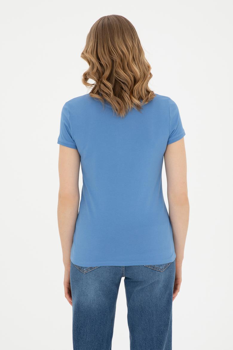 Kadın Koyu Mavi Basic Polo Yaka Tişört - 50280065146