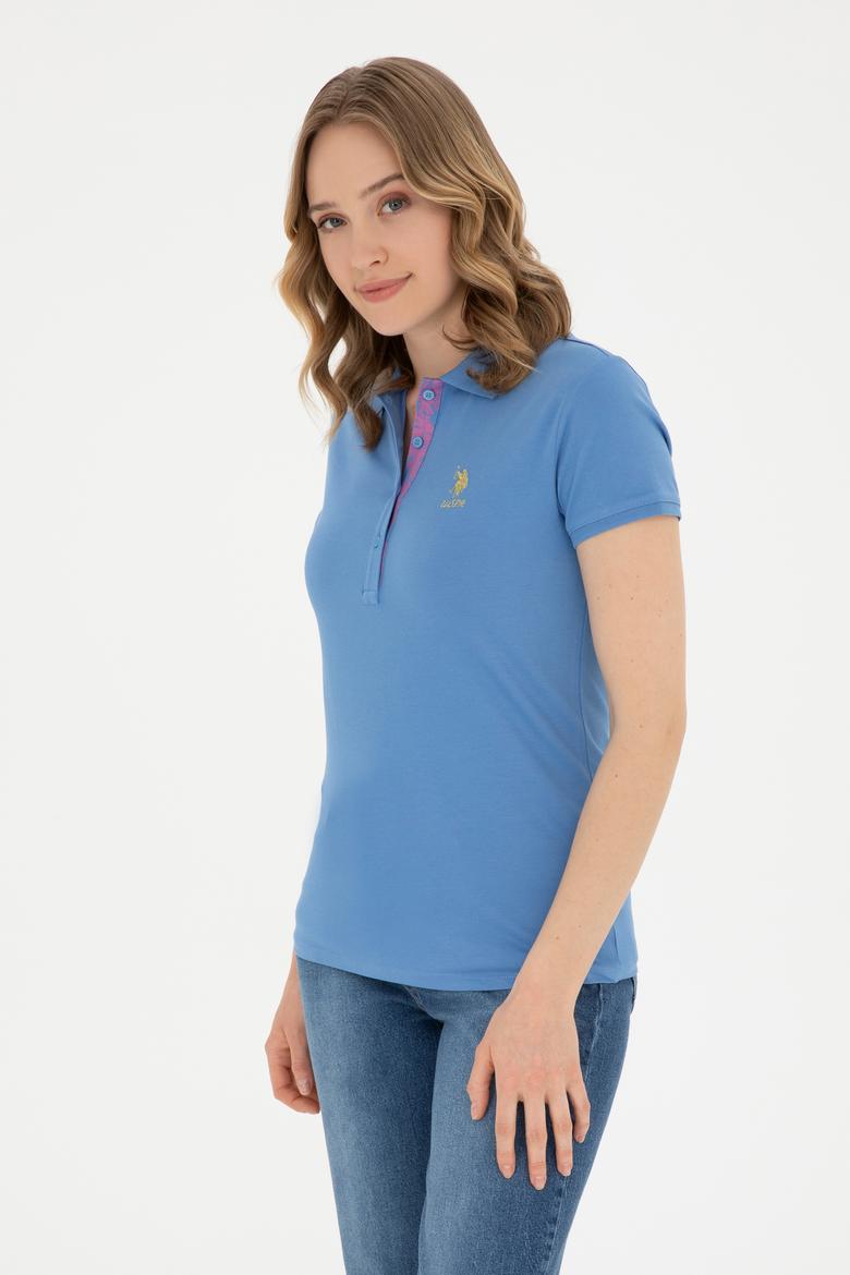 Kadın Koyu Mavi Basic Polo Yaka Tişört