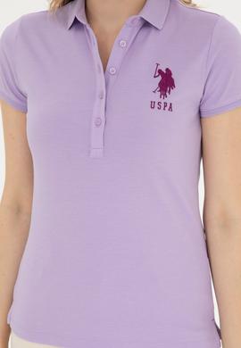 Kadın Lila Basic Polo Yaka Tişört - 50280066045