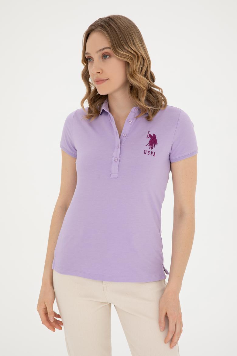 Kadın Lila Basic Polo Yaka Tişört - 50280066045