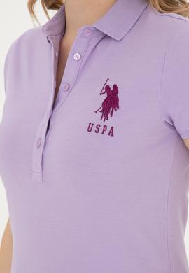 Kadın Lila Basic Polo Yaka Tişört - 50280066045