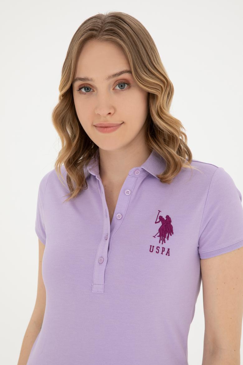 Kadın Lila Basic Polo Yaka Tişört - 50280066045
