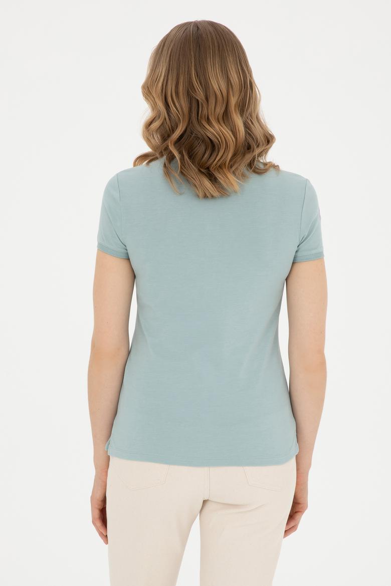 Kadın Su Yeşili Basic Polo Yaka Tişört - 50280066079