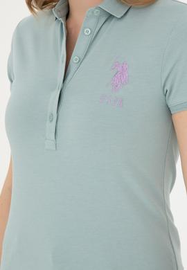 Kadın Su Yeşili Basic Polo Yaka Tişört - 50280066079