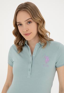 Kadın Su Yeşili Basic Polo Yaka Tişört - 50280066079