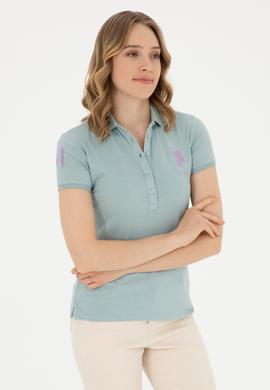 Kadın Su Yeşili Basic Polo Yaka Tişört - 50280066079