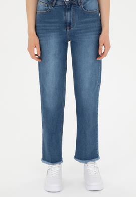 Kadın Mavi Jean Pantolon - 50282813007