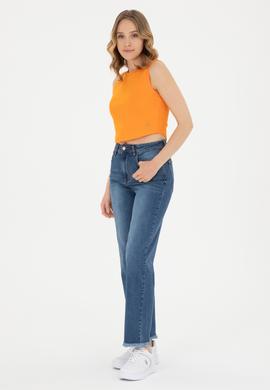Kadın Mavi Jean Pantolon - 50282813007